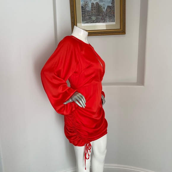 Lovers+ Friends Jaelyn Orange Ruched Mini Dress XL - Picture 6 of 13